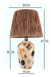 Opviq Lámpara de Mesa de Cerámica BK047 Multicolor